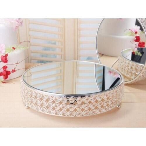 European style Dia 30cm 12inch Mirror Crystal Cake Stand Wedding Party Birthday table Centerpiece Events party decoration