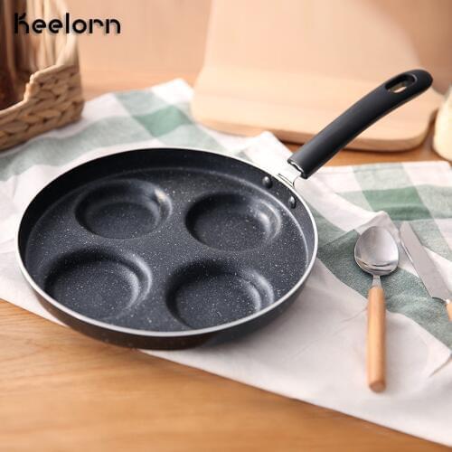 Keelorn 24CM four hole omelette pot non-stick pan rice bowl fried pan fry pan multi-function pot Pan Kitchen Tool