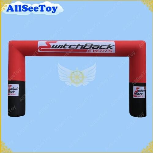 Red 8m Inflatable Arch Finish Line Inflatable Sports Event Arch Start Line with banners