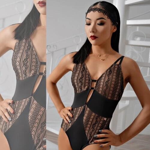 Lace Latin Dance Tops Women Designer Clothes Sexy Stage Costume Salsa Dancing Outfit Tap Dancewear Tango Dance Jumpsuit JL2950