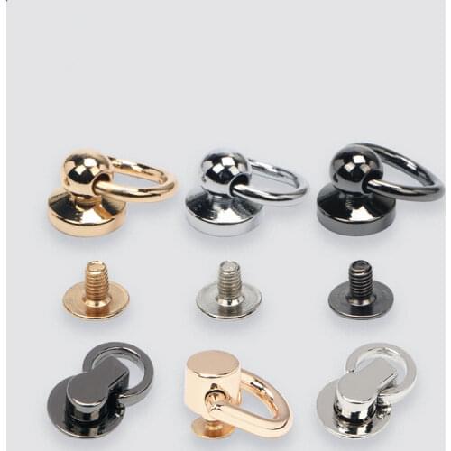 Wholesales Brass Purse Ring lock Pacifier Nail Rivet with Screw Handmade Bag Luggage Hanger Connector