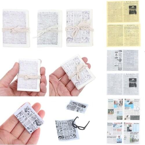 1:12 Dollhouse Miniature Mini Newspaper Glasses Magazines Books Model Furniture Toy Accessories