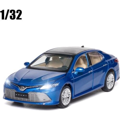 High Simulation 1:34 Toyota Camry Alloy Car Model 6 Door Design Simulated Pull Back Sound Light Kid Toys Gifts Free Shipping