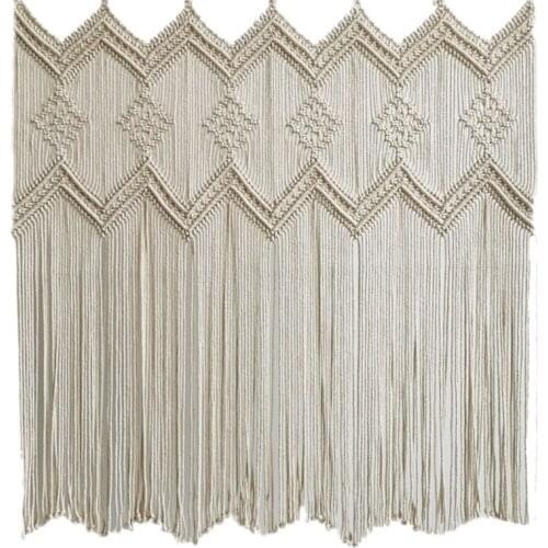 Wall Hanging Macrame Curtain Bohemian Handwoven Tapestry Perfect Door Curtain for Bedroom Wedding Decoration 85X90cm