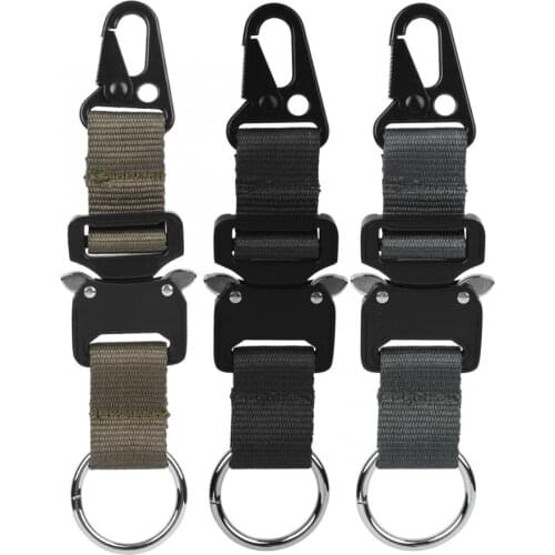 Outdoor Climbing Hook Belt Nylon Tactics Webbing Hanging Buckle Carabiner Zinc Alloy Outdoor Keychain Climbing Hook Hardware