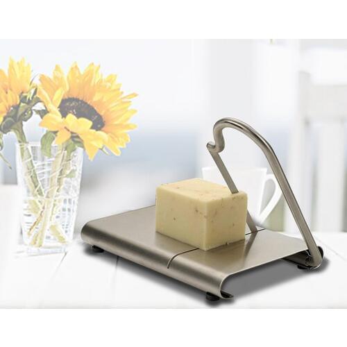 ELEG-1Pcs Wire Cutting Cheese Slicer Cutter Kitchen Stainless Steel Board Butter Cutter Cheese Slice Cheese Cutting Knife