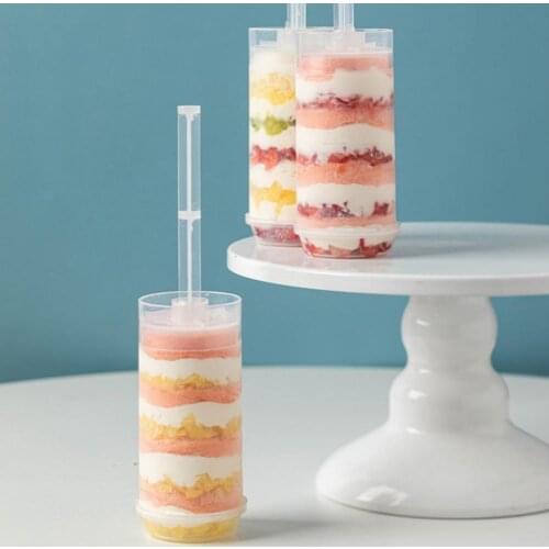 10Pcs Plastic Push Buckets Waterproof Lightweight Healthy Transparent Cake Buckets Baking Supplies Food pusher