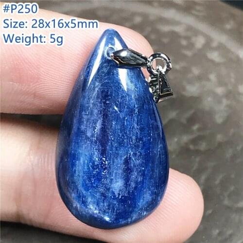 Top Natural Blue Kyanite Crystal Pendant For Woman Man 30x16x8mm Water Drop Stone Beads Silver Gemstone Fashion Jewelry AAAAA