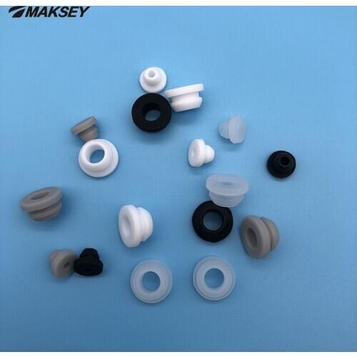 MAKSEY 10pcs 2 3 4 5 6mm Rubber Seal Gasket Silicone Double Grommet Plastic Round O Ring Water sealed washer Steel Plate Hole