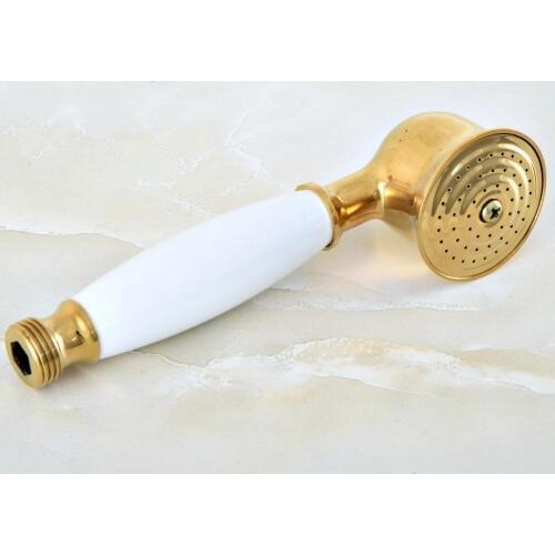Luxury Polished Gold Color Brass Telephone Shape Hand Spray Handheld Shower head / Bathroom Accessory (Standard 1/2") mhh048