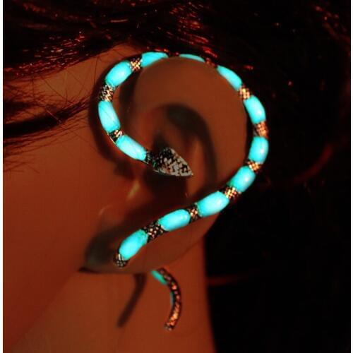 New Ear Cuff GLOW in the DARK Luminous snake Ear clip earrings Stud Earrings Clip Earrings FOR WOMEN gifts
