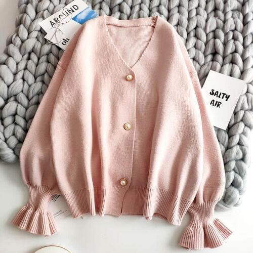 NiceMix Yarn Sweater Coat 2020 Loose Thermal Knitted Solid Colors Ladies Elegant Sweater Cardigan Winter Outwear Sweater Coats