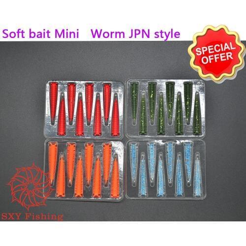 SXY Fishing new Mini worm Using TPR material Good toughness UV Ultraviolet Luminescence Technology shoft baits Soft worm