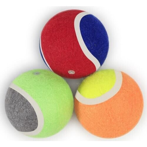 Pet supplies two-color vocal tennis rubber bouncy ball pet dog molar toy,Q152