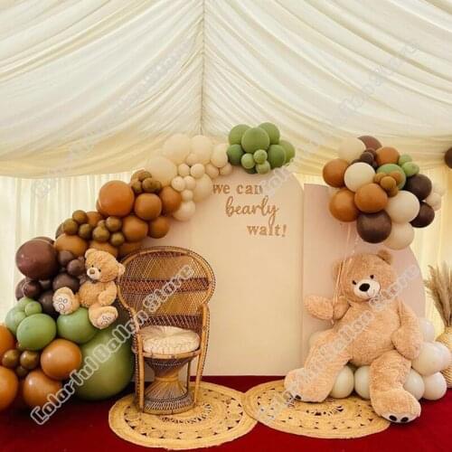 Wedding Birthday Party Decoration Avocado Green Cocoa Latex Balloon Garland Arch Holiday Event Backgound Baby Shower Decoration
