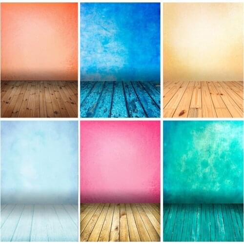 Vintage Gradient Solid Color Photography Backdrops Props Brick Wall Wooden Floor Baby Portrait Photo Backgrounds 210125MB-37