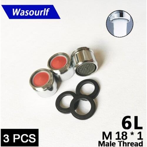 WASOURLF 3PCS water saving faucet aerator 6 L M18 male thread tap device bubble accessories bathroon basin kitchen water outlet