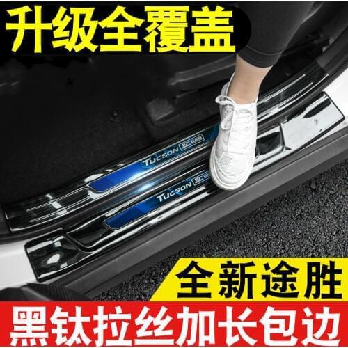 High Quality Stainless Steel scuff plate door sill Trim For Hyundai Tucson 2015 2016 2017 2018 2019 Car Accessories Car-styling