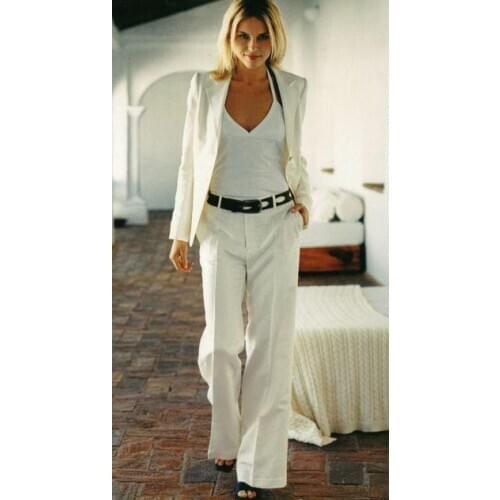 Custom Made Ivory Women Tuxedos Peaked Lapel Suits For Women Two Button Business Women Suits