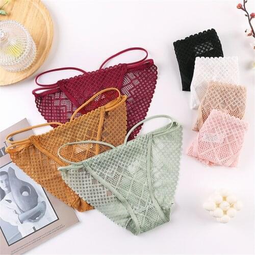 Lady Panties for Woman Underwear Hollow Sexy Comfor Lace Briefs Low Waist Thongs Female Elegant Breathable Sex Soft Accessories