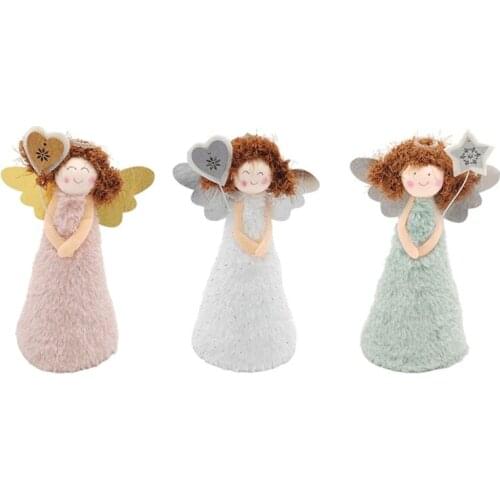 066E Christmas Tree Topper Star Fairy Angel Treetop Figurine Ornaments for Xmas Holiday Winter Wonderland Party Decoration
