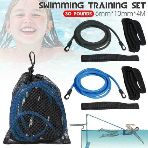1 Pc Adjustable Swim Training Resistance Elastic Belt Swimming Exerciser Safety Rope Latex Tubes Swim Tether Elastic Rope Band
