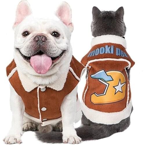 2020 Winter Pet Dog Clothes Super Warm Jacket Thicker Suede Fabric Vest Small Dogs Pets Clothing For French Bulldog Puppy