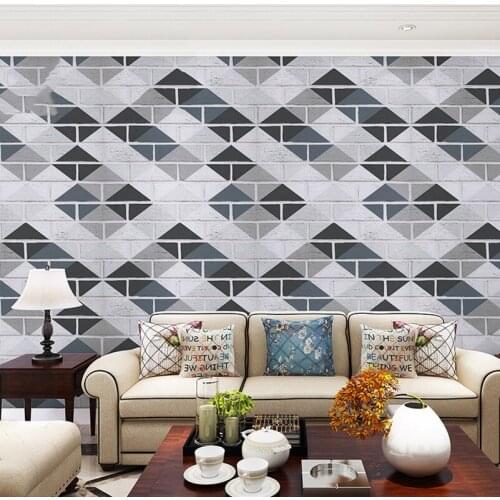 3D Effect PVC Brick Grain Wall Stickers Home Decor Self-Adhesive Wallpaper Living Room Decals Removable