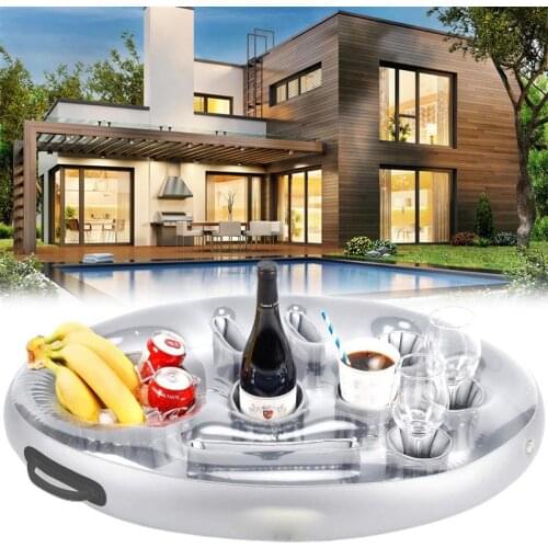 70x50cm Floating Tray Summer Party Bucket Cup Holder Floating Tray Pool Inflatable Float Beer Drinking Table Bar Tray for Beach