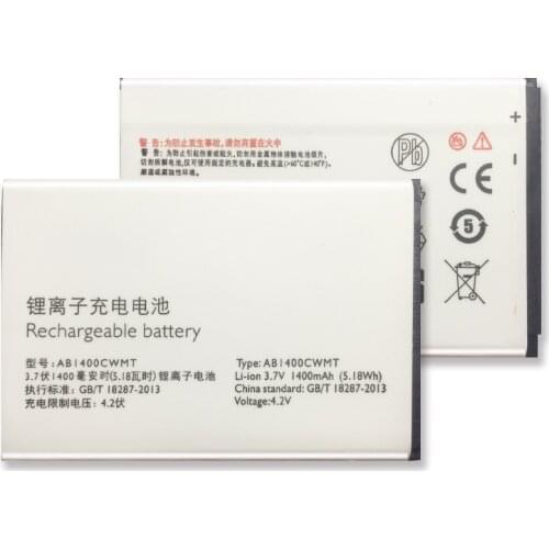 For PHILIPS E160 E180 E350 Battery AB1400CWMT 1400mAh Mobile Phone Replacement Battery
