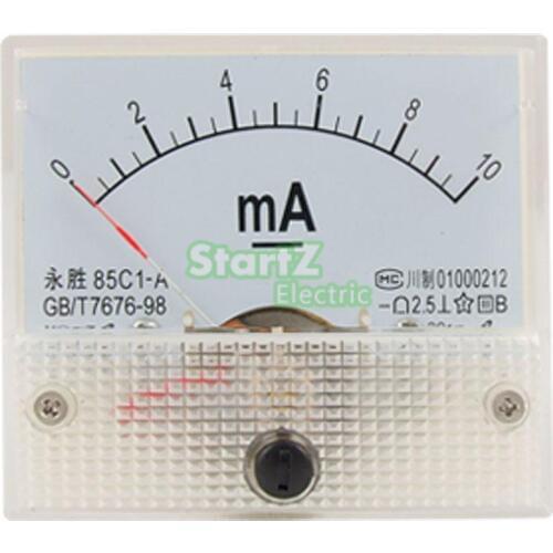 DC Analog Meter Panel 10mA AMP Current Ammeters 85C1 0-10mA Gauge