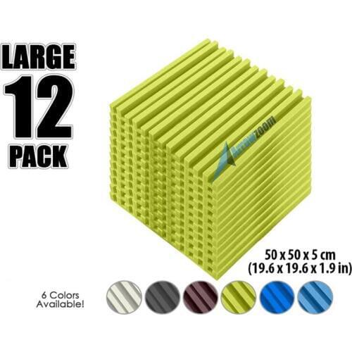 Arrowzoom 19.6" x 19.6" x 1.9" Metro Striped Tile Studio Sound Absorbing Panel Acoustic Foam Treatment