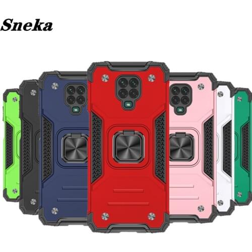 Armor Phone Cases for Xiaomi Mi Poco X3 NFC Note10 Lite 10 Ultra Redmi 9A 9C Note 9S 8 9 Pro Shockproof Magnetic Car Back Cover