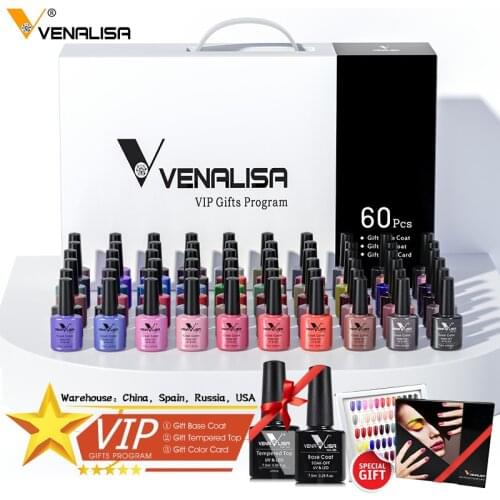 Venalisa new 60 color VIP gel nail polish kit enamel vernish color gel polish for nail art design whole set nail gel learner kit