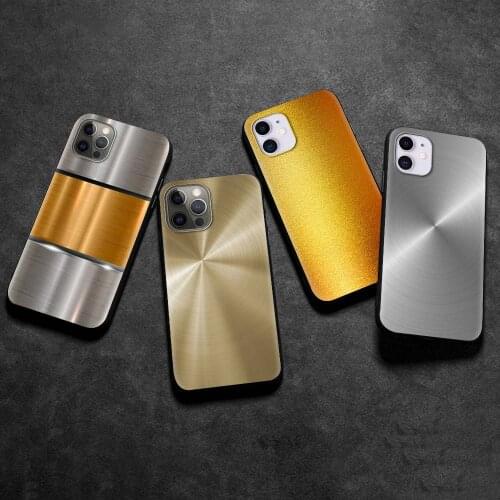 Dark Brushed Metal Texture Cell Phone Case for iPhone 11 Pro 12 Mini XR X 7 8 6 6S Plus XS Max 5 5S SE 2020 Cover Coque