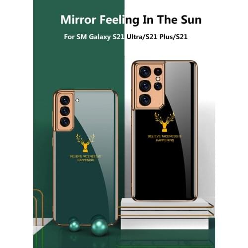Luxury Tempered Glass Phone Case For Samsung S21 S21Plus S21Ultra Case GKK Solid Brilliant Color Plating Cover Protective Shell