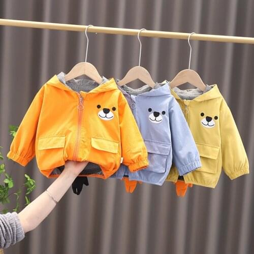 2021 Spring Baby Girls Hooded Jackets For Kids Coats Autumn Boys Cartoon Jacket Coat Casual Toddler Outerwear Cheap promotion