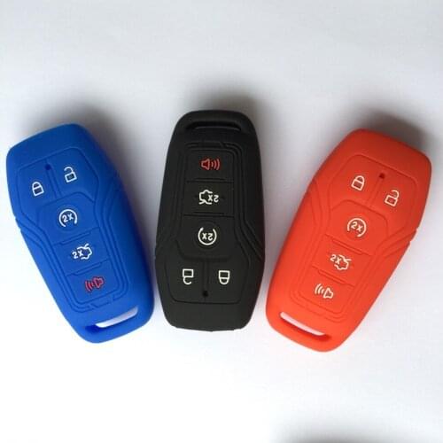 FOB Cover Silicon Protecting Key Shirt For Ford Mustang F-150 F-450 Edge,5 Button Silicone Key Case For LINCOLN MKC MKZ Remote