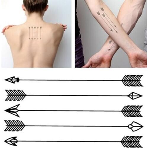 Summer Arrow Waterproof Temporary Tattoos Men Beauty Battle Arrow Temporary Tatuajes Temporales Fake Tattoo Stickers