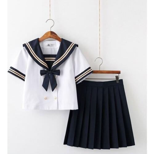 Summer Women Skirt Japanese College Feng Shui Handwear Suit Lovely Girl Campus JK Skirt Top + Skirt + Bow Tie Three Piece