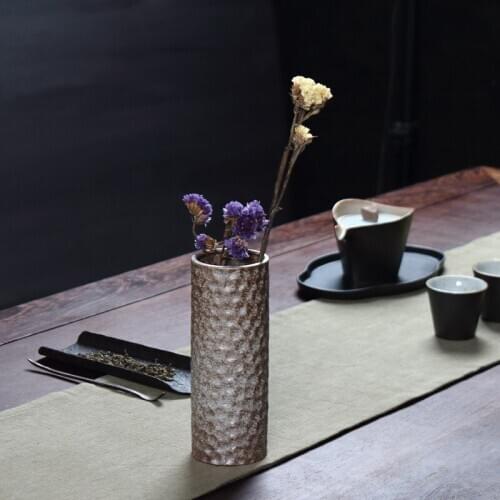 Coarse Pottery Small Vase Mini Retro Ceramic Vase Home Desktop Furnishings Green Vegetation Grow In Water Vase Flower Pot