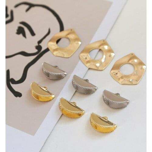 Copper End Cap Charms Tassels Clip Irregular Geometric Pendant 10pcs/lot For DIY Jewelry Making Supplies Wholesale Bulk Items