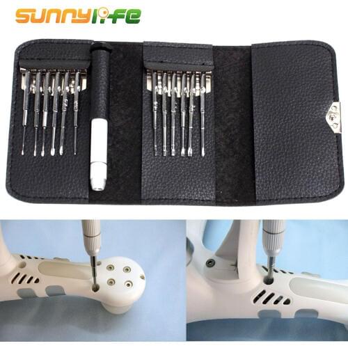 SUNNYLIFE 13 in 1 Professional Complete Screwdriver Repair Tools Kit for DJI Mavic Pro Spark Phantom 3 4 RC Drone Accessories
