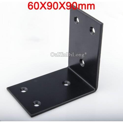 Brand New 4PCS Black Metal L Shape Right Angle Corner Braces Board Frame Support Holder Brackets Furniture Fastener Connect Part