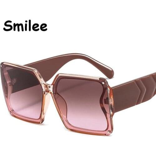 Retro Gorgeous Square Sunglasses Women Designer Luxury Plastic Gradient Brown Pink Eyewear Female Large Sun Glasses 2021 Gafas