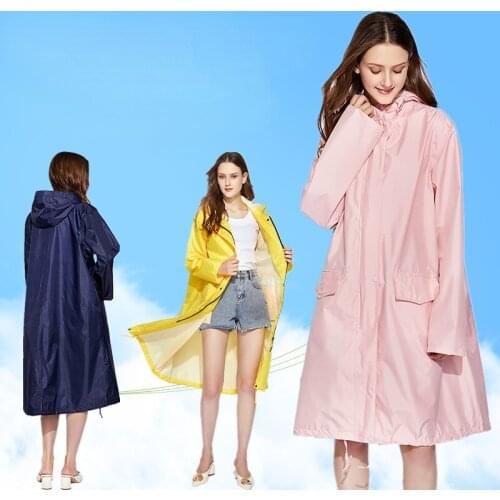 Long Women Men Raincoat Waterproof Windproof Hooded Light Hiking Rain Coat Ponchos Jacket Cloak Regenjacke Rain Gear DK50RC