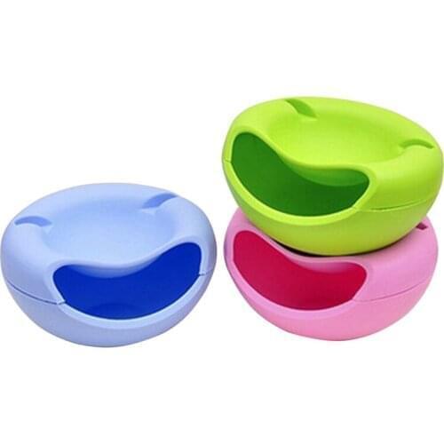 Lazy Snack Bowl Plastic Double-Layer Snack Storage Box Bowl Fruit Bowl Mobile Phone Holder Chase Artifact Plate Bowl