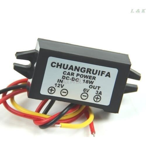 DC/DC Converter 12V Step Down To 6V 18W Max 3A Power Supply Waterproof M13 dropship
