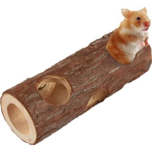 Small Pets Play Tree Hole Hamster Rabbit Guinea Pig Parrot Molar Apple Branch Wooden Pet Supplies Toy Natural Wood