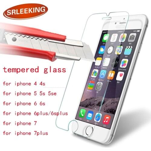 SRLEEKING glass on the for iPhone 5s 4s Tempered Screen Protector for iPhone 6s 6plus for iphone 7 8 X for iphone 7plus glass